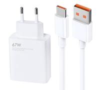 EuAcesry Cargador Xiaomi 67W con Cable de 2M, Cargador de Pared de Carga Rapido para Redmi Note 13 12 Pro 5G, Xiaomi 14, 13, 12, 12t, 12s, Nota K60, K50, 11, 11s, 12 ProPlus, Poco X6, F5, X5