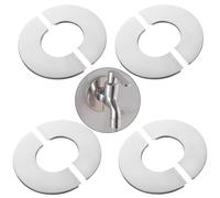 EuAcesry Divididas de Acero Inoxidable, 4 Pcs Embellecedor Grifo Ducha, Rosetas Cromadas Grifo de Tapa para Baños,Válvulas de Grifos, Inodoros, Duchas, TuberíAs (Plata)