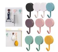 EuAcesry Ganchos Adhesivos, 10 Pcs Gancho Pared Cuelga Facil Adhesivo Coloridos sin Taladro ni Clavos, Enganches Perchas Adhesivos Resistentes de Cocina Baño Puerta Techo
