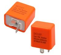 EuAcesry Relé Intermitente LED Ajustable 12V para Moto - Controlador de Dirección 2 Piezas Naranja con Frecuencia 50-200C/m,Compatibilidad Universal para Honda(Modelo 203)