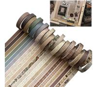 EuAcesry Washi Tape, 20 Pcs Cinta Adhesiva Decorativa Thème Floral, Traje de Scrapbook Stickers Tape Rollo para Decoración Set, para Manualidades, Marcos de Fotos, Bullet Journal y Decorar Regalos