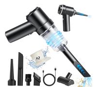Euakee Aspirador de Man, 3 en 1 Aspiradora de Mano sin Cable, 10KPa Aspirador Coche Potente Portátil con 2 Filtro Lavable Mini Aspirador y Soplador Multifunción Aspiradora de Coche para Hogar Oficina