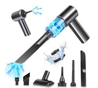 Euakee Aspirador De Mano, 7000Pa/12000Pa Potente Aspiradora Coche, Aspirador de Mano Sin Cable con Lavable Filtro, Mini Aspirador Recargable por USB para Coche, Hogar, Oficina, Pelo de Mascotas