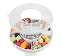 Euakee Bandeja para Accesorios de la Stanley Cup, Snack Bowl de Silicona con Tapa Compatible con Stanley Cup 40oz, Snack Ring Reutilizable con 4 Compartimentos para Caramelos Verde Menta Rosa Blanco