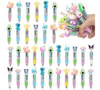 Euakee Boligrafo Multicolor, 34 Pcs Kawaii Boligrafos Bonitos, 4 en 1 Bolígrafo Animales, Regalos Cumpleaños Niños Colegio, Detalles Cumpleaños Niños