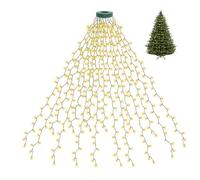 Euakee Cadena de Luces para Árbol de Navidad con Anillo, 2m x 16 Cadena 400LEDs con 8 Modos, IP44, Impermeable LED Luz Cadena Ligera, para fiesta de Navidad Boda Fiesta de cumpleaños (B)
