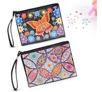 Euakee Diamond Painting Niños 2 Piezas Manualidades Pequeña Neceser Cosmético Kit Manualidades Niñas 6 7 8 9 10 Años Regalos de Cumpleaños para Niños Adultos Regalo Niñas 6-12 Años