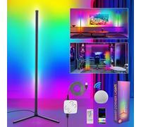 Euakee Lampara de Pie LED RGBIC, Lámpara de Pie Inteligente con Alexa, Control Remoto y APP, Sincronización Musical, DIY, Temporizador, Lampara Inteligente para Salon, Salas de Juegos