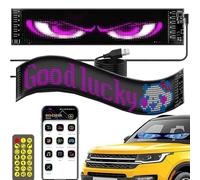Euakee Letrero LED para Coche, Panel de Matriz LED de 12 x 59,5 cm, Luz de Ojos de Diablo para Coches, Pantalla Suave de Lámpara de Ojos Colorida, Gran Pantalla Virtual Programable