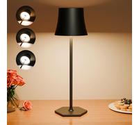 EUARY Lampara Mesita LED Inalambrica,Lamparas Mesa 3 Temperaturas Color Ajuste Tactil,5000mAh,Recargable USB,Lámparas Mesilla,Candeeiro Adecuada Interior,Exterior,Día,Noche