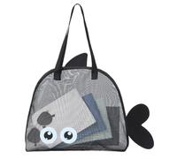 EUBEISAQI Bolsa de playa | Bolsa de malla para piscina | Bolsa multifuncional para mujer para viajes, gimnasio, vacaciones, escuela, vacaciones, verano, familia, Black, Refer to