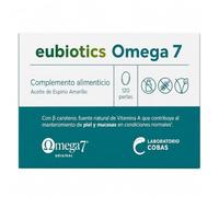 Eubiotics Omega 7 - 120 Perlas - Aceite de Espino Amarillo SBA24 con Omega 7, 3, 6 y 9 - Vitaminas A y E - Apto para Veganos - Sin Gluten, Lactosa ni Azúcar