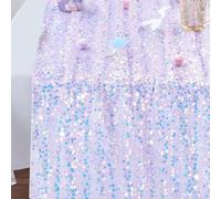 EUBSWA Camino de Mesa Morado, 63 x 300 cm Camino Mesa de Lentejuelas de Malla Tejida para decoración de mesas de cumpleaños, Halloween, otoño, Bodas, decoración de matrícula Escolar de Navidad