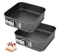 EUBSWA Molde Tarta desmontable 12 cm, 2 unidades Cuadrado Molde Bizcocho Horno con revestimiento antiadherente,