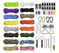 EUBSWA Paracord 550 Cuerda de nailon 16 colores, cuerda de paracord, juego de cuerda de nailon paracord para collar de perro, correa para hacer tú mismo