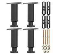 EUBSWA Patas de cama ajustables en altura 15-25cm, patas de apoyo robustas medianas, pie de soporte del marco de la cama para viga central, juego de refuerzo para somier para camas, 4 piezas