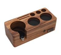 EUBSWA TamperStation for Espresso Machine, Solid Walnut Wood Tamping Station with Anti-Pressure Base & Tamper Holder, Fits 51 mm/54 mm Portafiltros - Organizador de espacio de trabajo Barista para el
