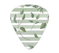 Eucalipto dólar de plata verde,12 púas de guitarra, 3 grosores diferentes para guitarra acústica, bajo y ukelele