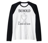 Eucaristía Católica He aquí la Comunión del Cordero de Dios Camiseta Manga Raglan