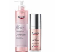 Eucerin Anti-Pigment Cleansing Gel 200ml & Dual Face Serum 30ml for Pigmentation and Dark Spots Bundle