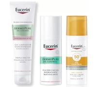 Eucerin DermoPure Gel Triple Efecto 150 ml + Fluido 40 ml + Gel-Crema Oil Control SPF50+ 50 ml