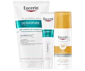 Eucerin DermoPure Gel Triple Efecto 150 ml + Fluido 40 ml + Gel-Crema Oil Control SPF50+ 50 ml