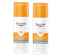 Eucerin Face Oil Control Dry Touch Gel Crema SPF50+ Tinted Light 2x50 ml