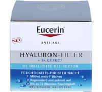 Eucerin Hyaluron-Filler und 3x Effect Feuchtigkeits-Booster Nachtpflege - Gesichtspflege mit Hyaluronsäure gegen Falten, 50 ml Crema
