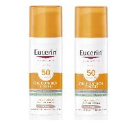 Eucerin Oil Control Dry Touch Gel Crema Facial Solar SPF50+ Tinted Medium 2x50ml