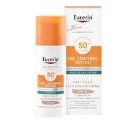 Eucerin Oil Control Tinted getönter Sonnenschutz für fettige und unreine Haut mit LSF 50+, 50 ml Crema
