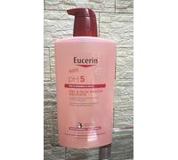 Eucerin PH5 Gel y aceite de ducha suave, 1 L, aceite de limpieza corporal con aceites naturales para una limpieza diaria suave y nutritiva, gel de ducha sin jabón para pieles secas y sensibles
