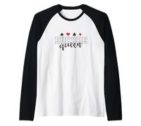 Euchre Queen Baraja de Cartas de Juego Camiseta Manga Raglan