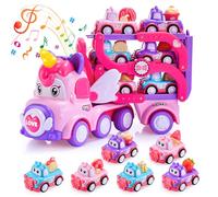 EUCOCO Camiones de Juguete para Niños 1 2 3 4 5 6 Años, Juguetes Niña 1-6 Años Unicornios para Niñas Regalo Niña 1-6 Años Camion Juguete Regalos Cumpleaños Niño Coches para Niños Regalo Navidad Niñas