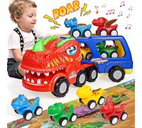 EUCOCO Juguetes Niños 1 2 3 4 5 6 Años, Dinosaurios Juguetes 1-6 Años Camiones de Juguete para Niños 1-6 Años Regalo Niño 1 2 3 4 5 6 Años Camion Juguete Regalos Cumpleaños Niños Coches para Niño