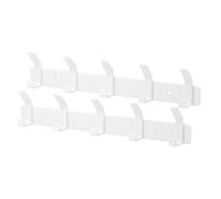 Eucomir Percheros Pared, 2 Piezas Perchero De Pared Inoxidable con 5 Ganchos, Coat Hooks Blanco Adecuado Para Cocina, Dormitorio, Baño, Oficina, Blanco Perla