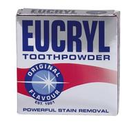 Eucryl Polvo dental de sabor original, polvo blanqueador de dientes, potente removedor de manchas, para manchas de tabaco, té, café y vino, acción de pulido única, 1 x 50 g