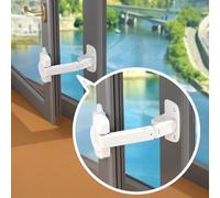 EUDEMON 1 cerradura de seguridad actualizada para ventana de bebé, restrictor de ventana a prueba de niños para UPVC, protector Winodw ajustable para madera, marcos de metal (blanco)