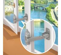 EUDEMON 1 cerradura de seguridad actualizada para ventana de bebé, restrictor de ventana a prueba de niños para UPVC, protector Winodw ajustable para madera, marcos de metal (gris)