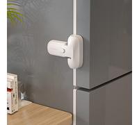 EUDEMON 1 Pack Actualizado a prueba de niños refrigerador/congelador Cerradura de la puerta Aplique a la tira de sellado máxima de 1 "(25 mm), sin necesidad de herramientas ni taladro (Blanco)