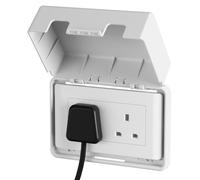 EUDEMON 1 paquete de funda para enchufes eléctricos de seguridad para bebés, cubierta de enchufe grande a prueba de niños para enchufes e interruptores, fácil de instalar y usar (doble, blanco)