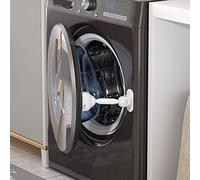 EUDEMON 1 paquete de tope de puerta para lavadora/secadora de seguridad para bebés, soporte para puerta de lavadora para niños, cerradura de puerta de seguridad para lavadora y secadora (Blanco)