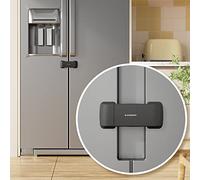EUDEMON 1 Piezas Cerradura de refrigerador francesa, cerradura de refrigerador de doble puerta, aplicar a distancia de espacio de dos puertas de máximo 2.28 "(58 mm) (Negro)