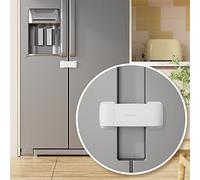 EUDEMON 1 Piezas Cerradura de refrigerador francesa, cerradura de refrigerador de doble puerta, aplicar a distancia de espacio de dos puertas de máximo 2.28 "(58 mm) (Blanco)