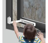 EUDEMON 1 Piezas Cerradura de ventana segura para niños, tope de ventana, fácil de instalar, con adhesivo 3M VHB, no se requieren tornillos ni perforaciones (Blanco)