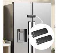 EUDEMON 2 Paquete Cerradura de nevera francesa de seguridad para bebés, se aplica a una distancia máxima de 3,54" (90 mm) entre dos puertas (Negro -)