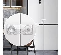 EUDEMON 2 Piezas cerraduras para refrigerador a prueba de niños, cerradura para puerta de nevera francesa de seguridad para bebés, cerradura para armario para niños pequeños (Transparente)