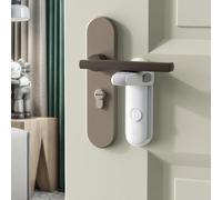EUDEMON Cerradura de la manija de la puerta de seguridad para niños, fácil de instalar y usar adhesivo, no se requieren herramientas ni taladros (Blanco, 4 Piezas)