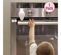 EUDEMON Cerradura de la puerta del horno segura para niños, cerradura frontal del horno, adhesivo 3M fácil de instalar y usar, no se necesitan herramientas ni taladros (Blanco)