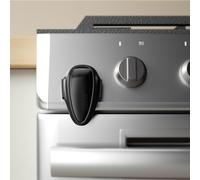 EUDEMON Cerradura de la puerta del horno segura para niños, cerradura frontal del horno, fácil de instalar y usar, no se necesitan herramientas ni taladros (Negro oscuro, 1 Piezas)