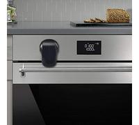 EUDEMON Cerradura de la puerta del horno segura para niños, cerradura frontal del horno resistente al calor, fácil de instalar, use adhesivo 3M, sin tornillos ni brocas (Negro)